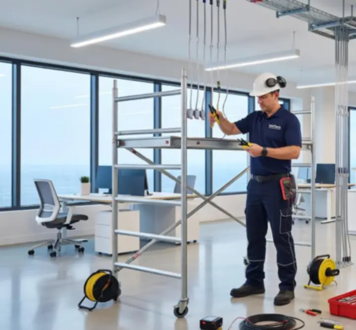 Commercial electrical installation in an office or retail space