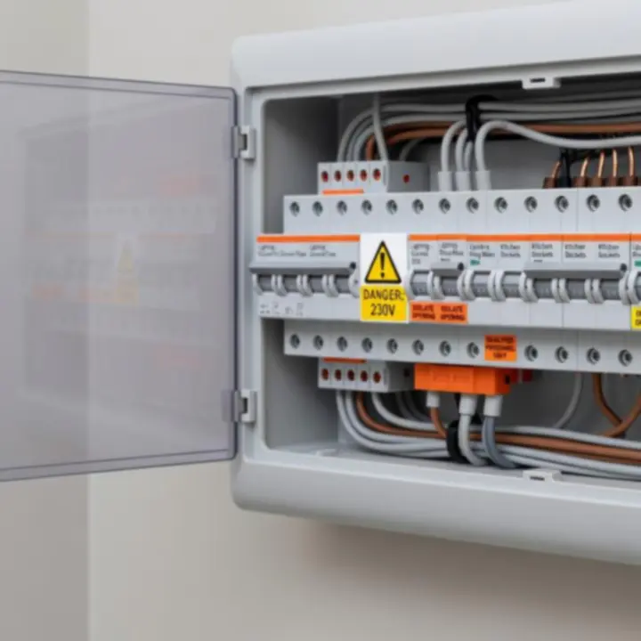 Upgraded consumer unit with modern protection devices