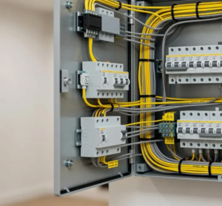 Neat electrical panel work installed by PAC ELECTRICS LTD
