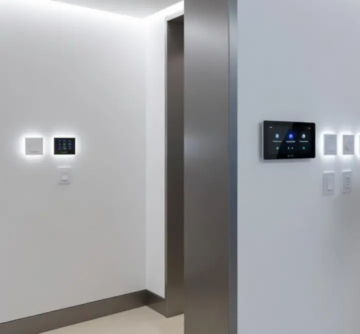 Smart home control interface displaying lighting and energy controls.